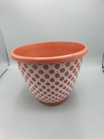 11" Bell Quilt Pot (Empty) (Terracotta & White)