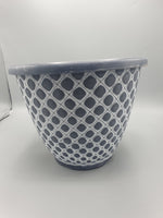 11" Bell Quilt Pot (Empty) (Grey & White)