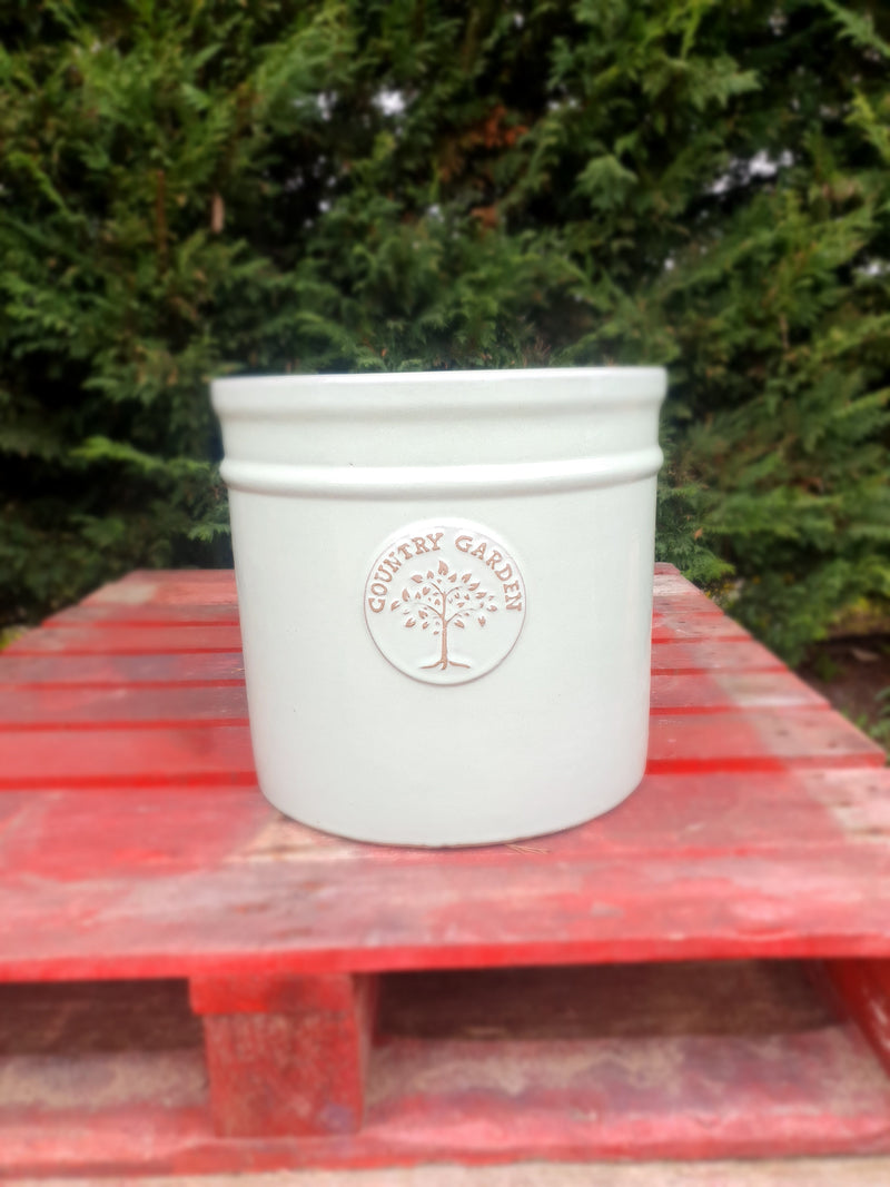 Sage Green Cylindrical Glazed Pot *Woodlark Delivery only*
