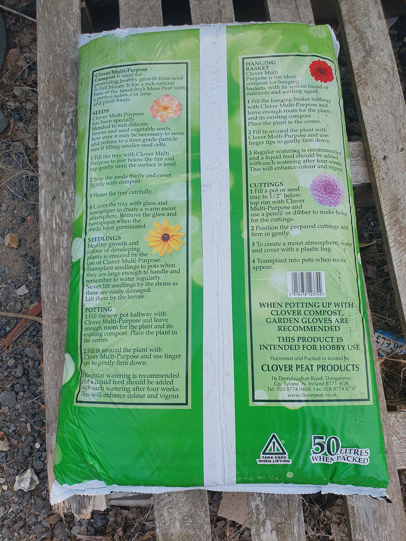 40L Clover Horticulture Multi-Purpose compost  PEAT BASED (Woodlarks Delivery)