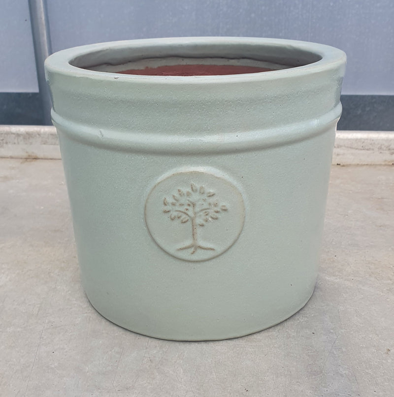 Sage Green Cylindrical Glazed Pot *Woodlark Delivery only*