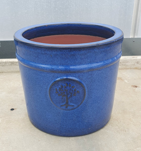 Royal Blue Cylindrical Glazed Pot