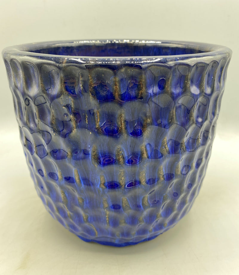 Deep Royal Blue Glazed Bobble Pots *Woodlark Delivery only*