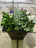 Tall Square Design Seasonal planted Patio Pot (CLICK TO SEE OTHER COLOURS)